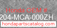 Honda 64204-MCA-000ZH genuine part number image
