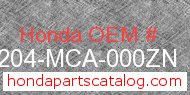 Honda 64204-MCA-000ZN genuine part number image