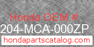 Honda 64204-MCA-000ZP genuine part number image