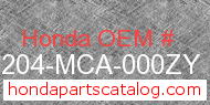 Honda 64204-MCA-000ZY genuine part number image