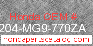 Honda 64204-MG9-770ZA genuine part number image