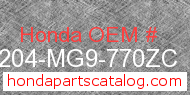 Honda 64204-MG9-770ZC genuine part number image