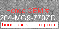 Honda 64204-MG9-770ZD genuine part number image