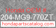 Honda 64204-MG9-770ZT genuine part number image