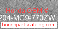 Honda 64204-MG9-770ZW genuine part number image