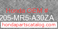 Honda 64205-MR5-A30ZA genuine part number image