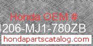 Honda 64206-MJ1-780ZB genuine part number image