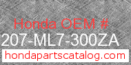 Honda 64207-ML7-300ZA genuine part number image
