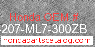Honda 64207-ML7-300ZB genuine part number image