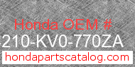Honda 64210-KV0-770ZA genuine part number image