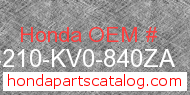 Honda 64210-KV0-840ZA genuine part number image