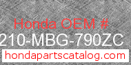 Honda 64210-MBG-790ZC genuine part number image