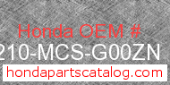 Honda 64210-MCS-G00ZN genuine part number image