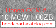 Honda 64210-MCW-H00ZB genuine part number image