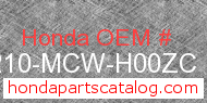 Honda 64210-MCW-H00ZC genuine part number image