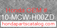 Honda 64210-MCW-H00ZD genuine part number image