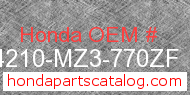 Honda 64210-MZ3-770ZF genuine part number image