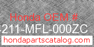 Honda 64211-MFL-000ZC genuine part number image