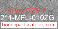 Honda 64211-MFL-010ZG genuine part number image