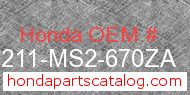 Honda 64211-MS2-670ZA genuine part number image