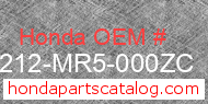 Honda 64212-MR5-000ZC genuine part number image