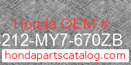 Honda 64212-MY7-670ZB genuine part number image