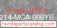 Honda 64214-MCA-000YB genuine part number image