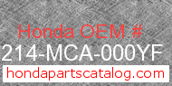 Honda 64214-MCA-000YF genuine part number image