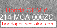 Honda 64214-MCA-000ZC genuine part number image