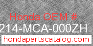 Honda 64214-MCA-000ZH genuine part number image