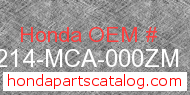 Honda 64214-MCA-000ZM genuine part number image