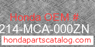 Honda 64214-MCA-000ZN genuine part number image