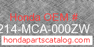Honda 64214-MCA-000ZW genuine part number image