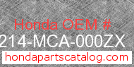 Honda 64214-MCA-000ZX genuine part number image