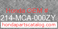 Honda 64214-MCA-000ZY genuine part number image