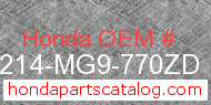 Honda 64214-MG9-770ZD genuine part number image