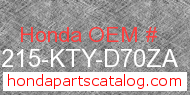 Honda 64215-KTY-D70ZA genuine part number image