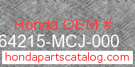 Honda 64215-MCJ-000 genuine part number image
