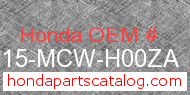 Honda 64215-MCW-H00ZA genuine part number image