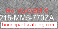 Honda 64215-MM5-770ZA genuine part number image