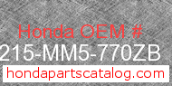 Honda 64215-MM5-770ZB genuine part number image