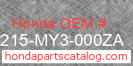 Honda 64215-MY3-000ZA genuine part number image
