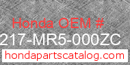 Honda 64217-MR5-000ZC genuine part number image