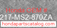 Honda 64217-MS2-870ZA genuine part number image