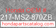 Honda 64217-MS2-870ZB genuine part number image