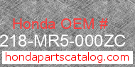 Honda 64218-MR5-000ZC genuine part number image