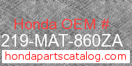 Honda 64219-MAT-860ZA genuine part number image