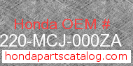 Honda 64220-MCJ-000ZA genuine part number image