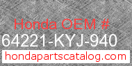Honda 64221-KYJ-940 genuine part number image