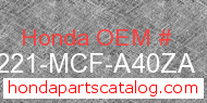 Honda 64221-MCF-A40ZA genuine part number image